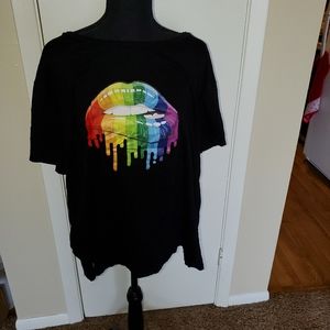 Shein Rainbow Lips Tee